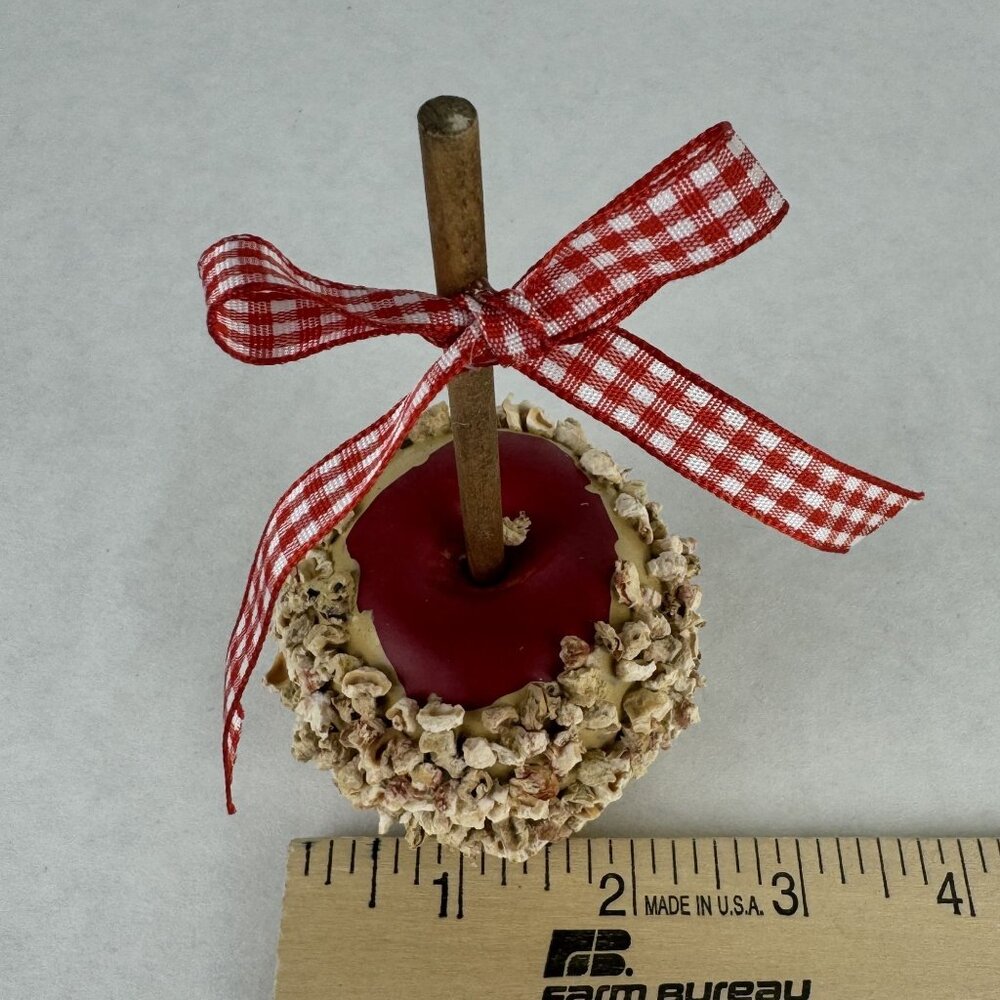 5 pc Autumn Decorative Set Wooden Sign Faux Caramel Apples and Fall Rolling Pin - Picture 7 of 11